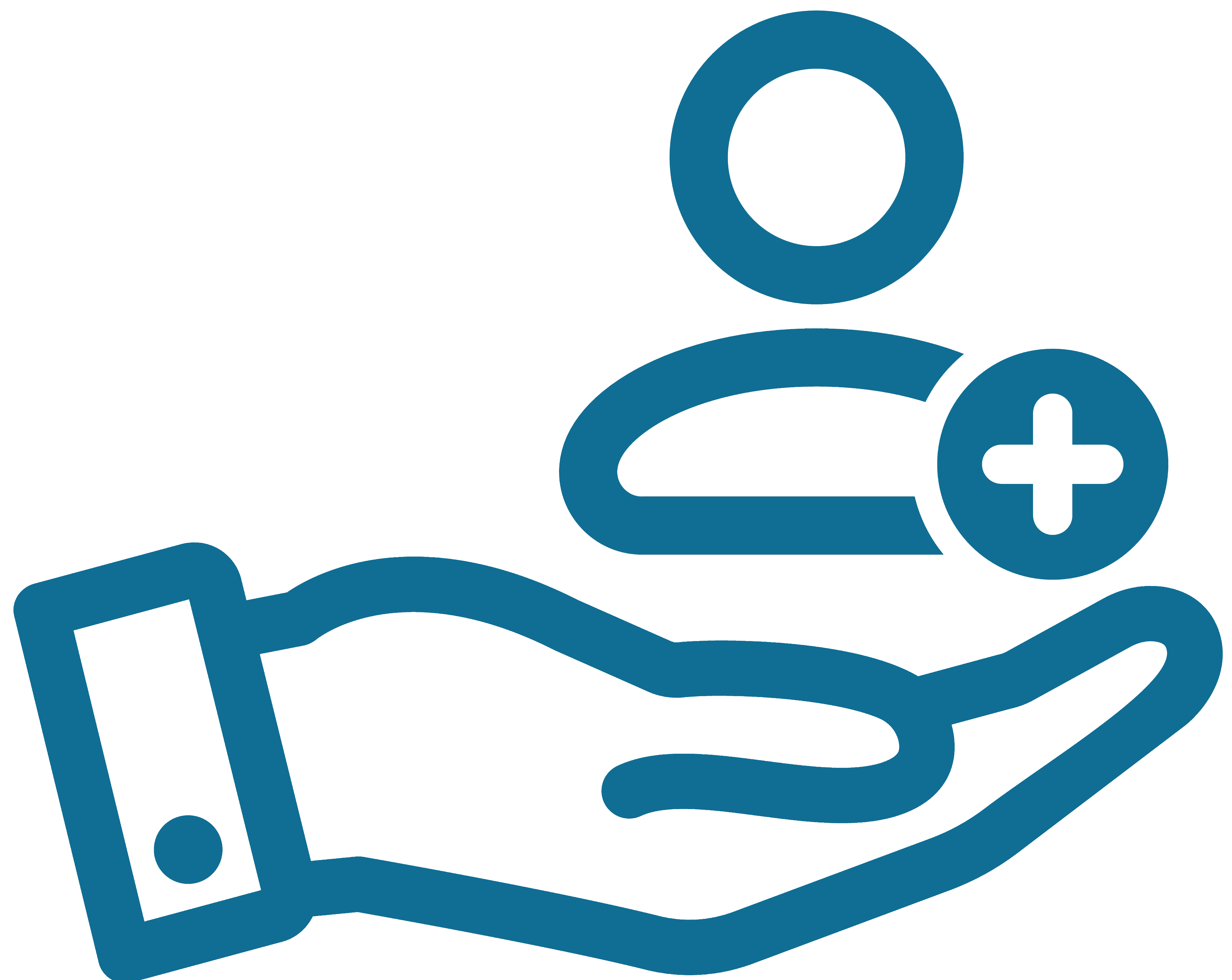 Mehrwert Icon, Hand mit Plus; Copyright: Panthermedia